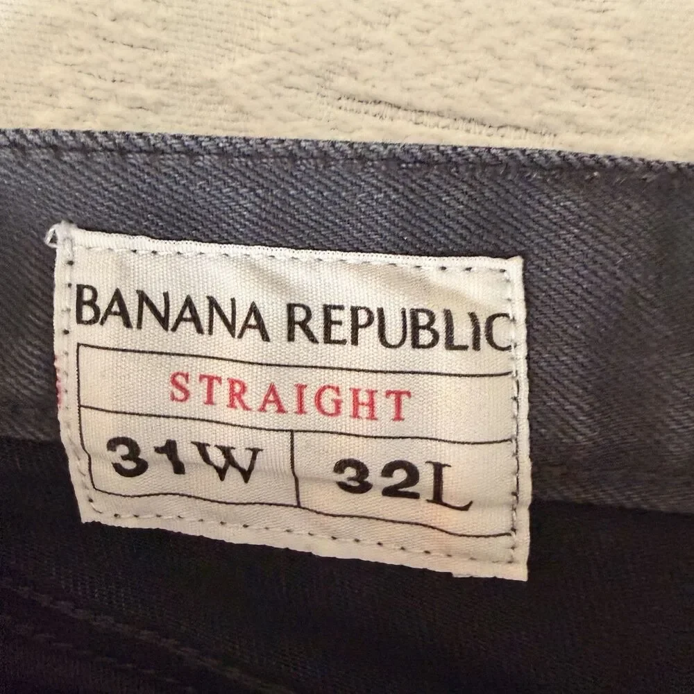 Banana Republic Men’s Straight Leg Jeans 31x32 Charcoal Gray Denim Casual Pants